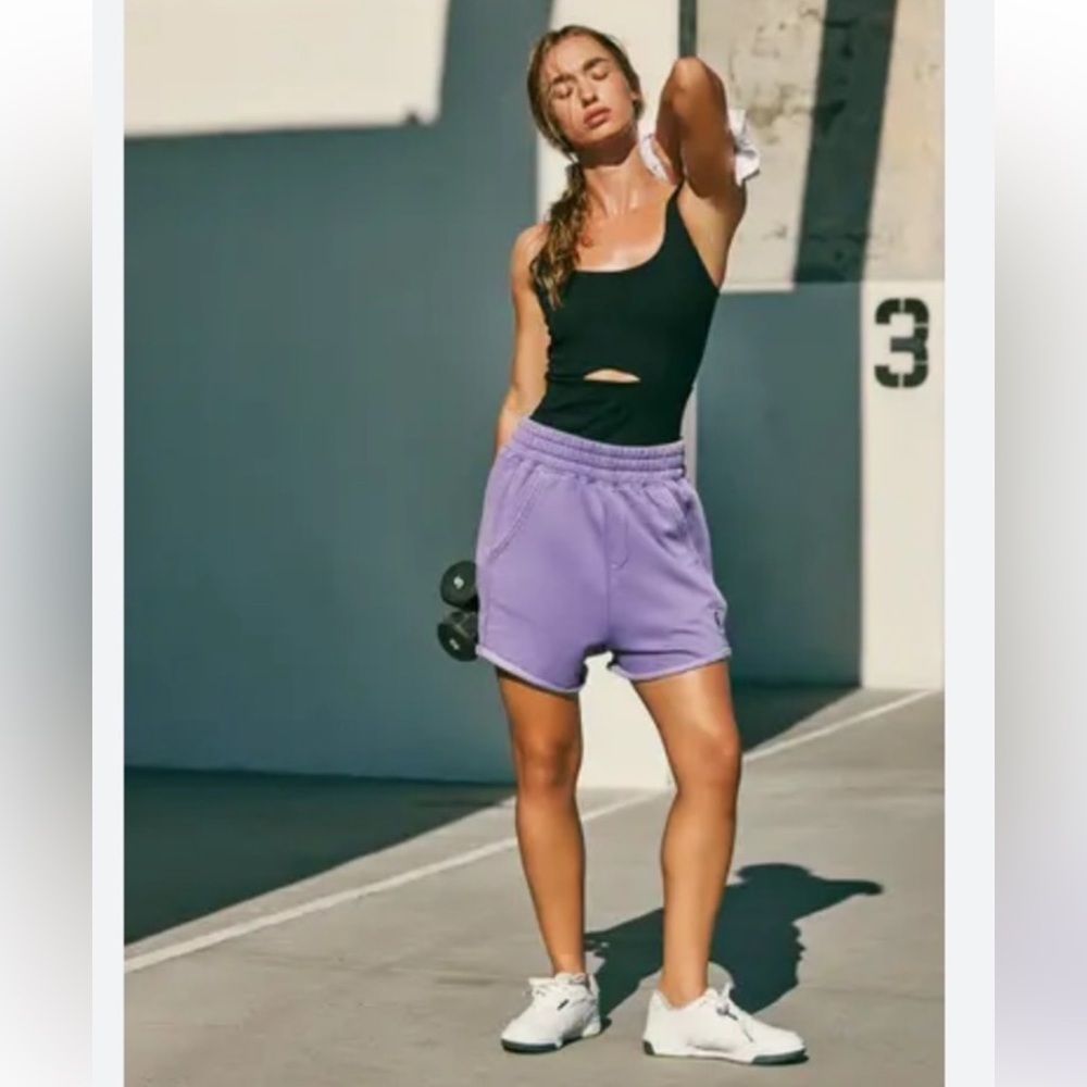 NEW Free People Movement All Star Solid Shorts Purple Athletic Size XS & M NWOT